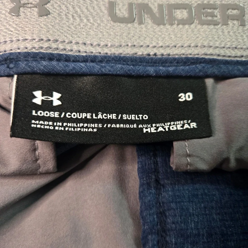 Under Armour HeatGear Mens Golf‎ Shorts Navy Blue Heather Loose Fit Size 30